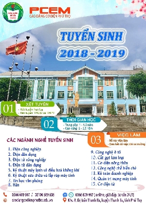 PCEM tuyển sinh bổ sung Cao đẳng, Trung cấp hệ chính quy năm học 2018 - 2019