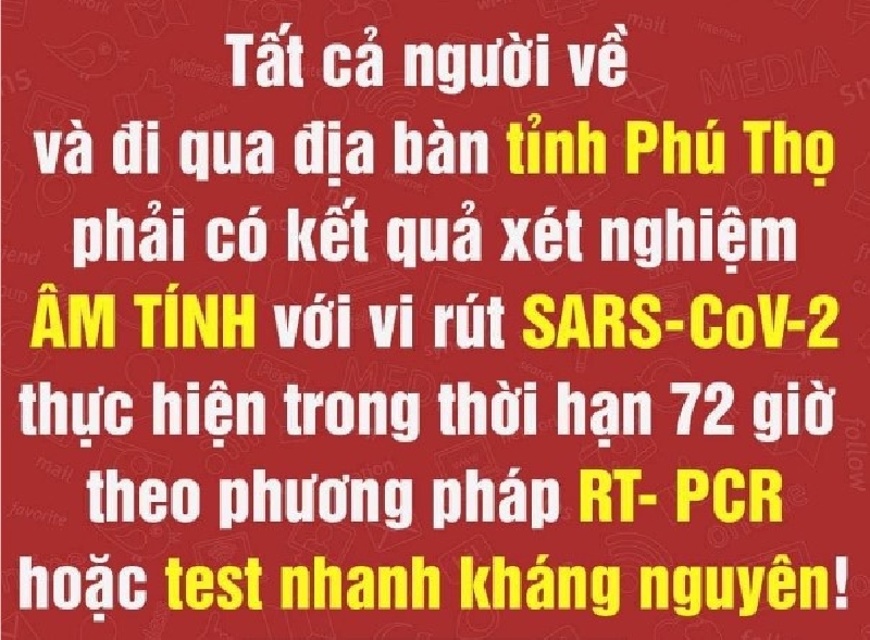 Chỉ đạo mới nhất (10/08/2021) của chủ tịch UBND tỉnh Phú Thọ đối với các chốt kiểm soát dịch COVID-19