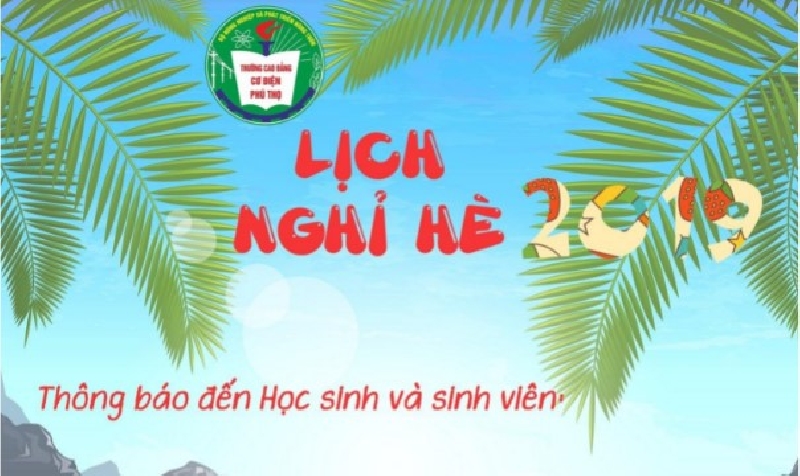 Thông báo lịch nghỉ hè 2019