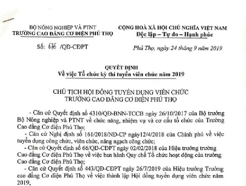 PCEM Tổ chức kỳ thi tuyển viên chức năm 2019