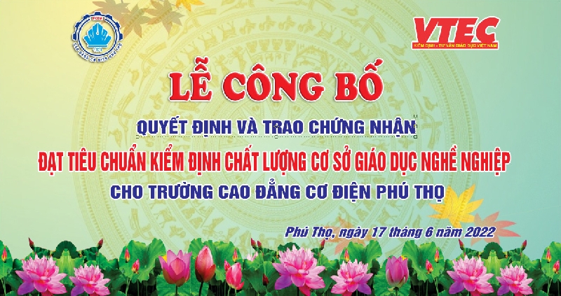 Lễ công bố Quyết định và trao chứng nhận Đạt tiêu chuẩn Kiểm định chất lượng CS GDNN